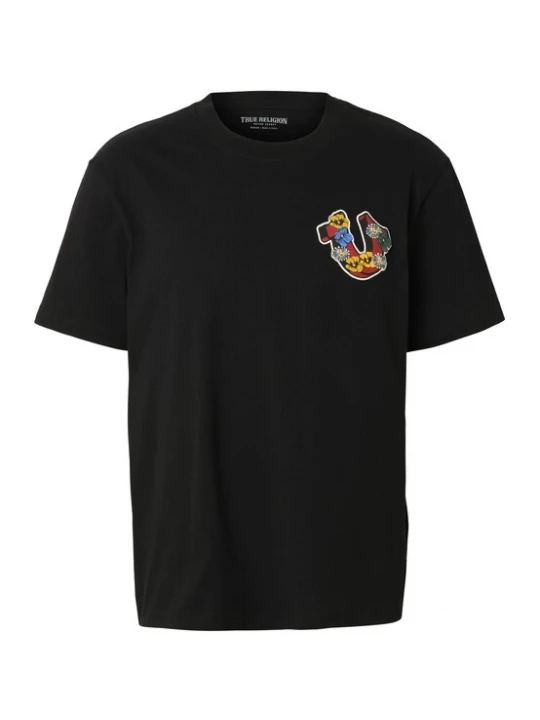 Foto van product True Religion Shirt 'Garden' goudgeel / rood / zwart / wit