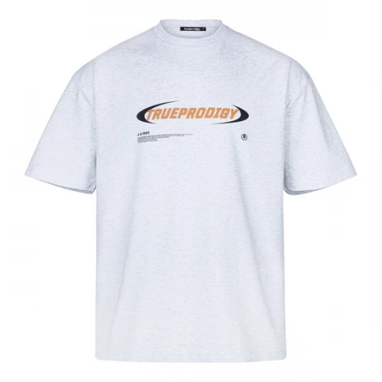Foto van product trueprodigy Shirt 'Ravi' grijs gemêleerd / oranje / zwart