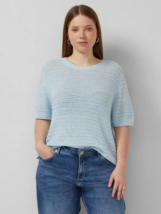 Foto van product Trui met ajourpatroon QS blauw
