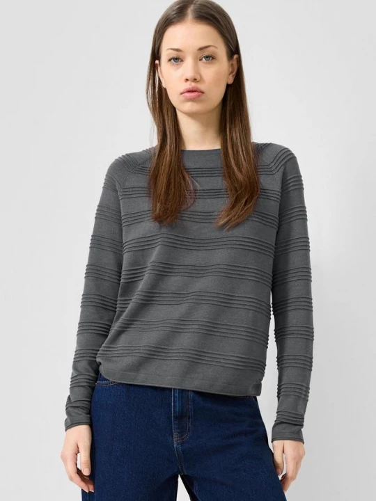Foto van product Trui met gestructureerde strepen QS grijs