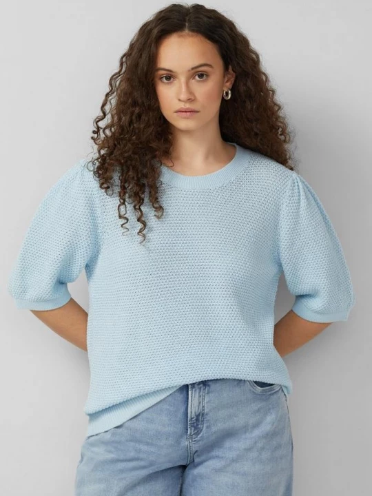 Foto van product Trui met structuur QS blauw