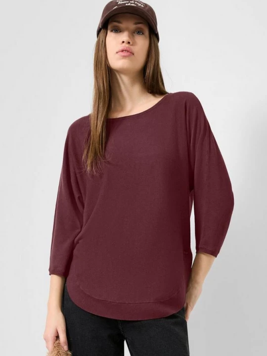 Foto van product Trui van viscose-mix met vleermuismouwen QS rood