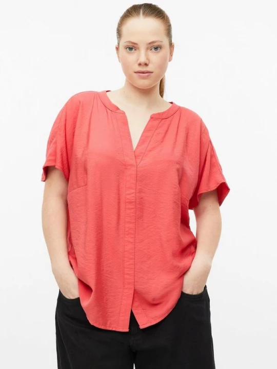 Foto van product Tuniekblouse met afgezakte schouder QS rood