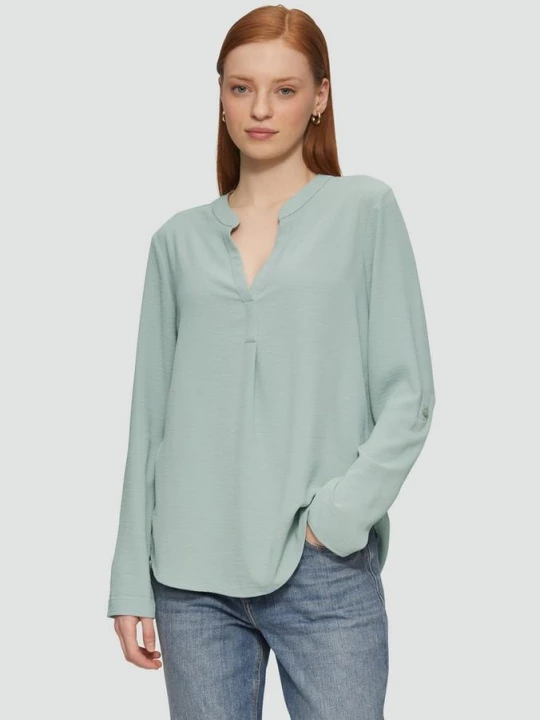 Foto van product Tuniekblouse met mouwen die kunnen worden opgerold QS groen