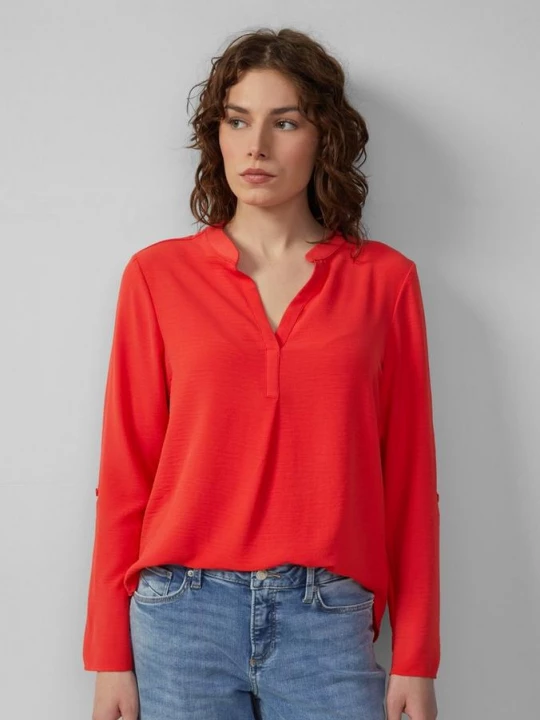 Foto van product Tuniekblouse met mouwen die kunnen worden opgerold QS rood