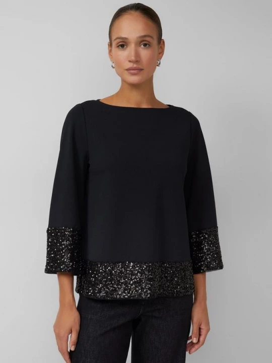 Foto van product Tuniekblouse met pailletten aan de zoom s.Oliver zwart