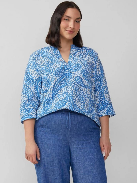 Foto van product Tuniekblouse met structuur en 3 / 4 mouwen s.Oliver blauw