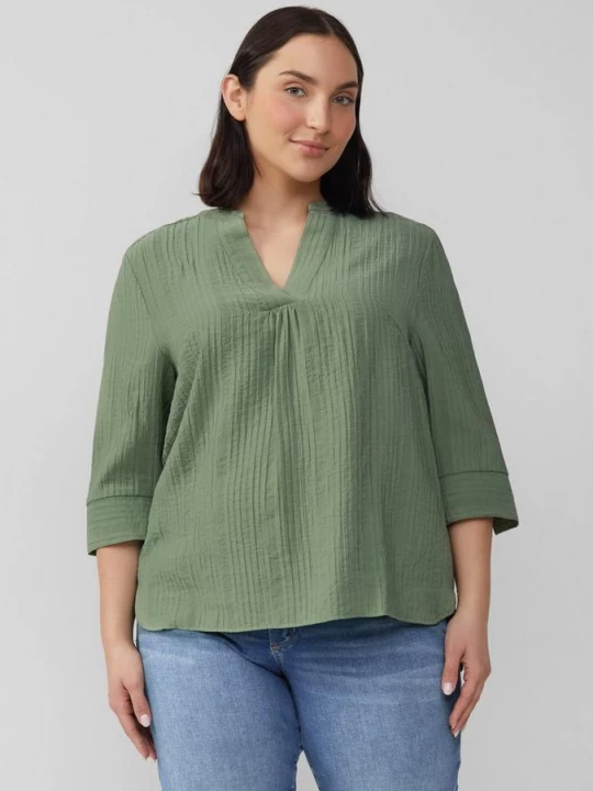 Foto van product Tuniekblouse met structuur en 3 / 4 mouwen s.Oliver groen