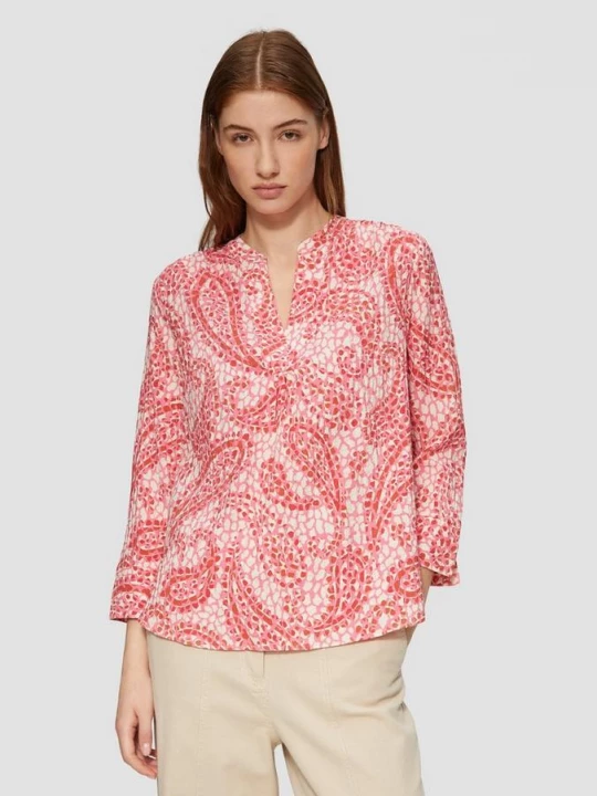 Foto van product Tuniekblouse met structuur en 3 / 4 mouwen s.Oliver rood