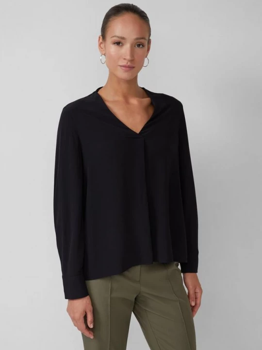 Foto van product Tuniekblouse van halfdoorzichtige viscose s.Oliver zwart