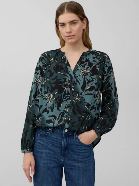 Foto van product Tuniekblouse van viscosemix met all-over print s.Oliver petrol