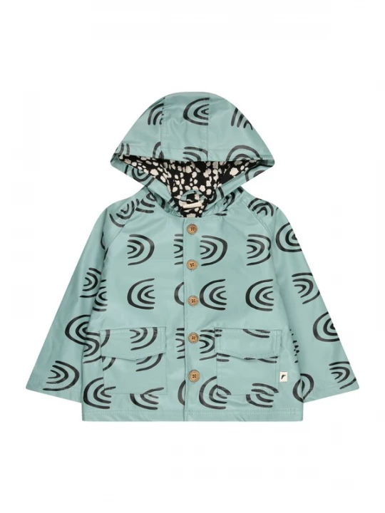 Foto van product Turtledove London Tussenjas 'Regenbogen' turquoise / zwart
