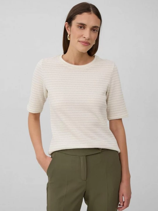 Foto van product Tweekleurig shirt met structuurpatroon s.Oliver crème