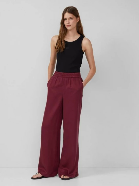 Foto van product Twill broek met steekzakken en wijde pijpen s.Oliver rood