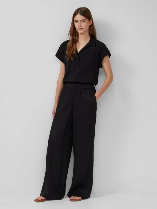 Foto van product Twill broek met steekzakken en wijde pijpen s.Oliver zwart