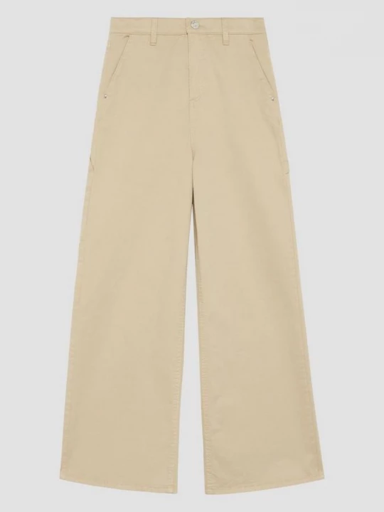 Foto van product Twill broek / normale pasvorm / hoge taille / wijde pijp s.Oliver bruin