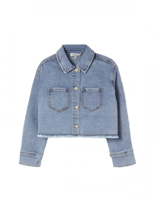 Foto van product Twin Set Tussenjas 'Giubbino denim blu per bambina' blauw denim
