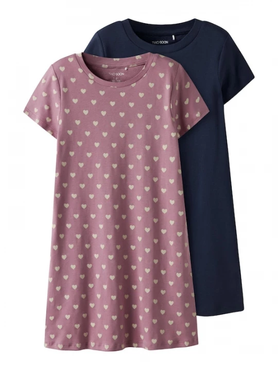 Foto van product TWO SOON Jurk beige / marine / rosa
