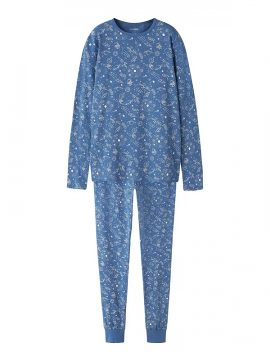 Foto van product TWO SOON Nachtkledij blauw / wit
