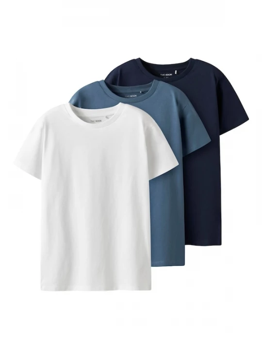 Foto van product TWO SOON Shirt blauw / donkerblauw / wit
