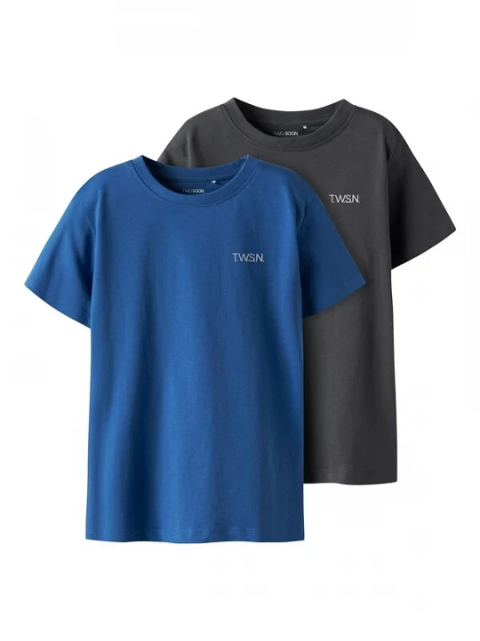 Foto van product TWO SOON Shirt blauw / donkergrijs / wit
