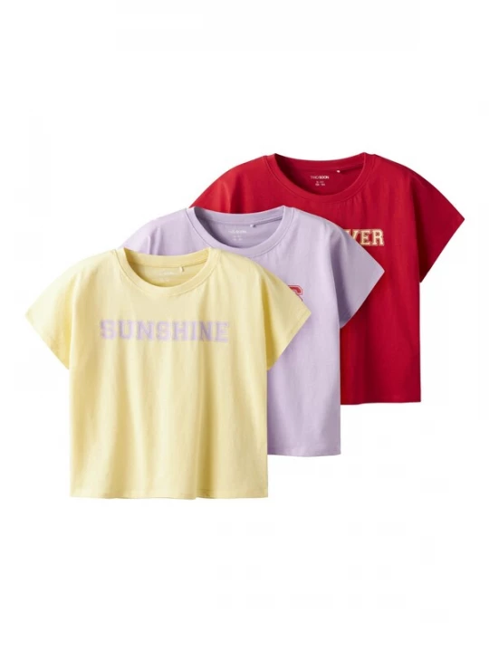 Foto van product TWO SOON Shirt geel / lila / rood