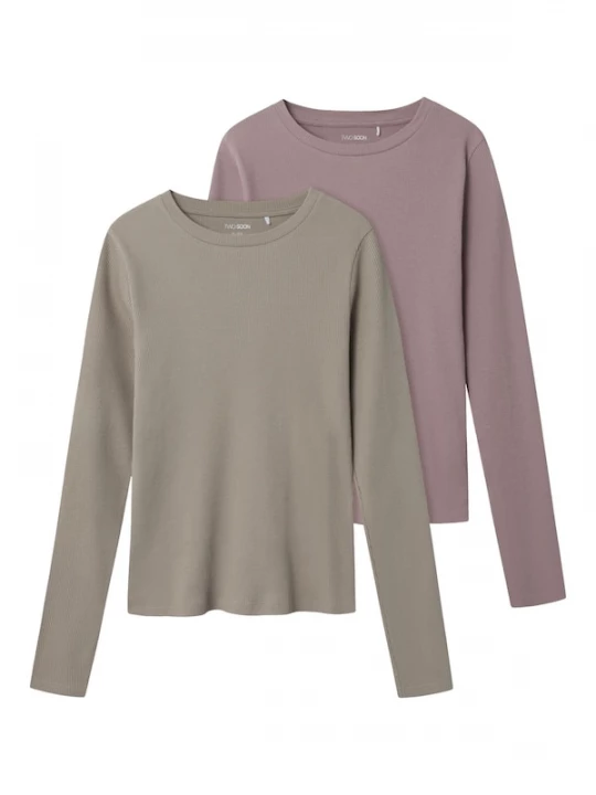 Foto van product TWO SOON Shirt greige / oudroze