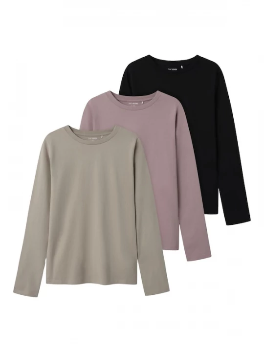 Foto van product TWO SOON Shirt greige / oudroze / zwart