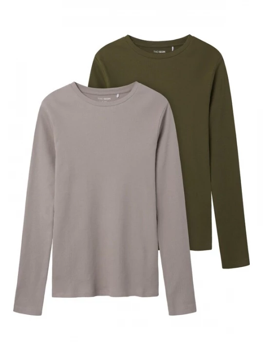 Foto van product TWO SOON Shirt grijs / groen