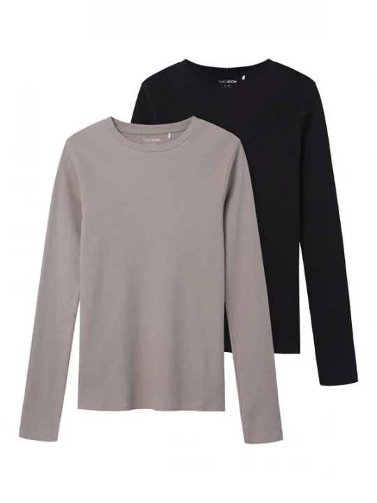 Foto van product TWO SOON Shirt grijs / zwart