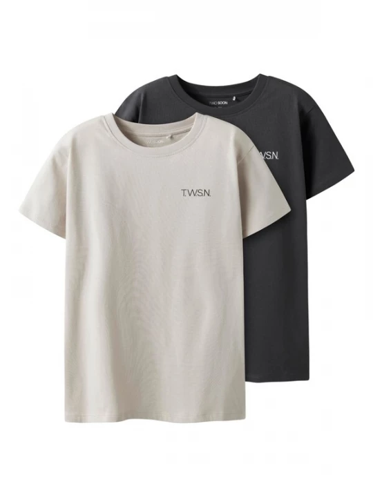 Foto van product TWO SOON Shirt grijs / zwart / wit
