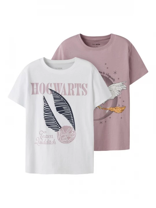 Foto van product TWO SOON Shirt 'Harry Potter' pruim / natuurwit