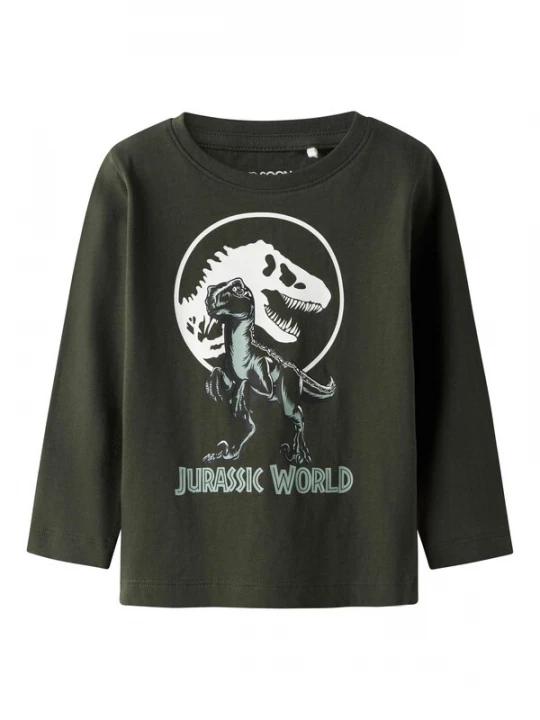Foto van product TWO SOON Shirt 'Jurassic World' spar / pastelgroen / wit