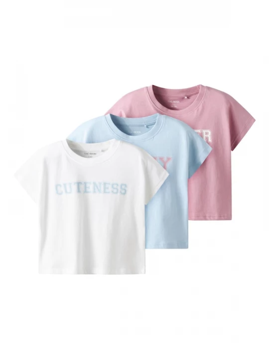 Foto van product TWO SOON Shirt lichtblauw / oudroze / wit