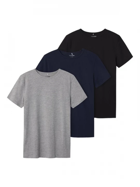 Foto van product TWO SOON Shirt nachtblauw / grijs gemêleerd / zwart