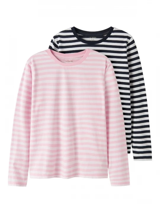 Foto van product TWO SOON Shirt nachtblauw / pink / lichtroze / wit