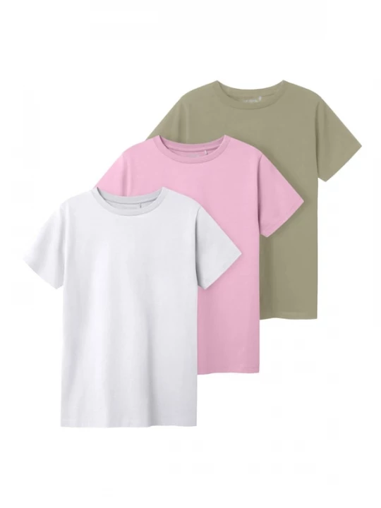 Foto van product TWO SOON Shirt olijfgroen / lichtroze / wit