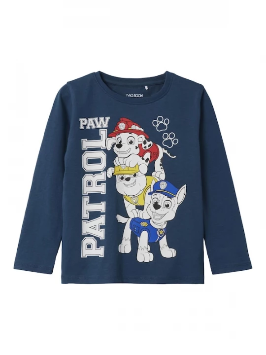 Foto van product TWO SOON Shirt 'Paw Patrol' navy / geel / robijnrood / wit