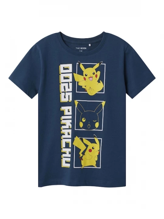 Foto van product TWO SOON Shirt 'Pokémon' blauw / geel / rood / wit