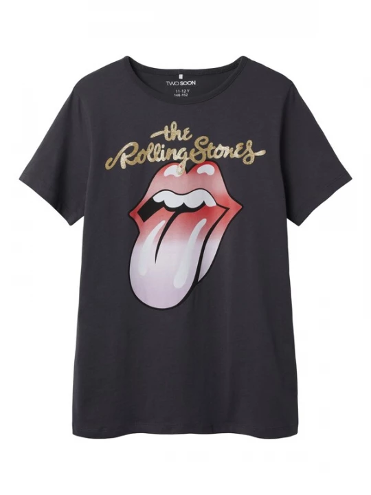 Foto van product TWO SOON Shirt 'Rolling Stones' geel / rood / zwart