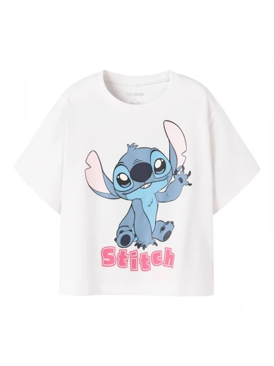 Foto van product TWO SOON Shirt 'Stitch' blauw / pink / wit
