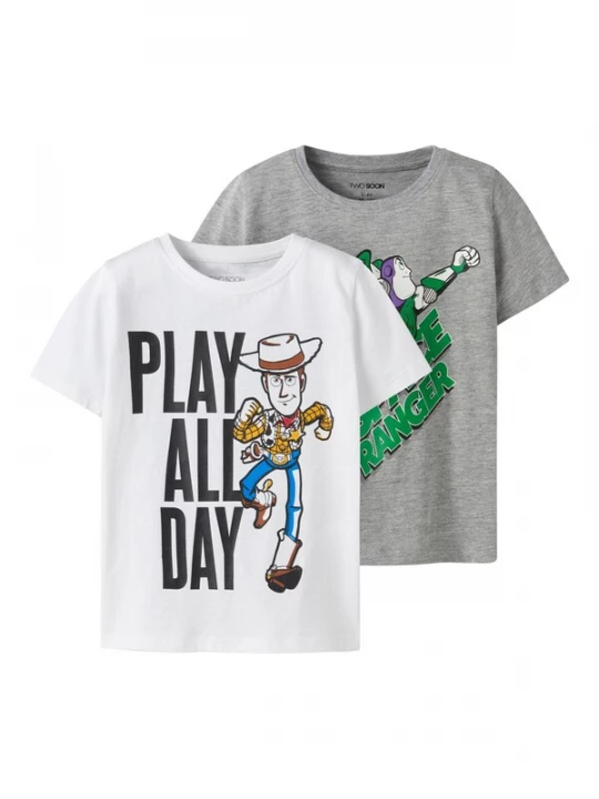 Foto van product TWO SOON Shirt 'Toy Story' grijs / wit