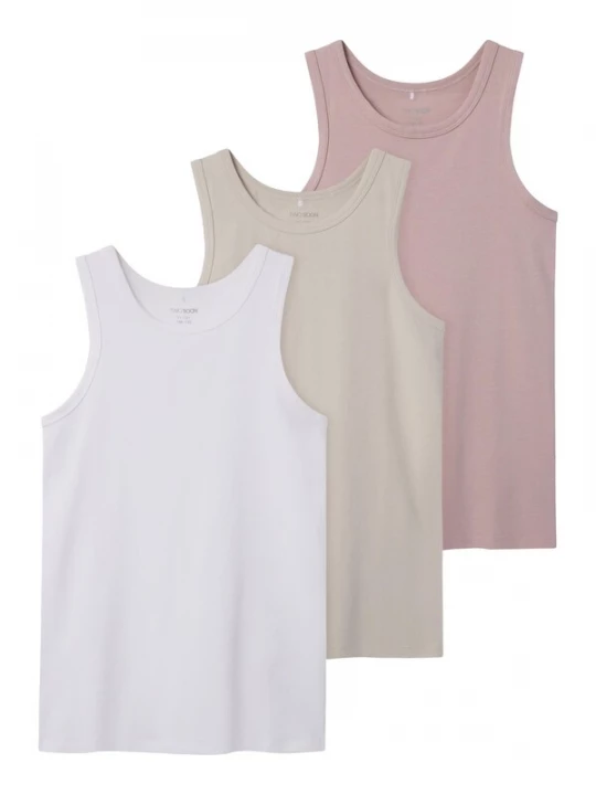 Foto van product TWO SOON Top beige / rosa / wit
