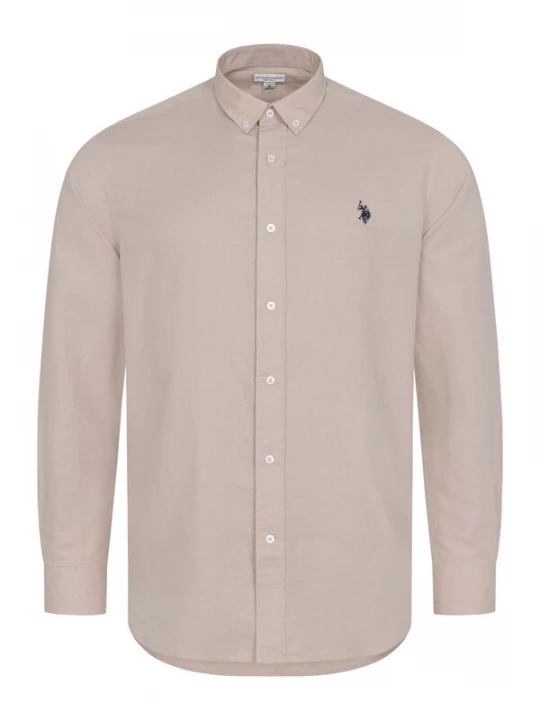 Foto van product U.. POLO ASSN. Overhemd taupe / navy U.S. POLO ASSN.