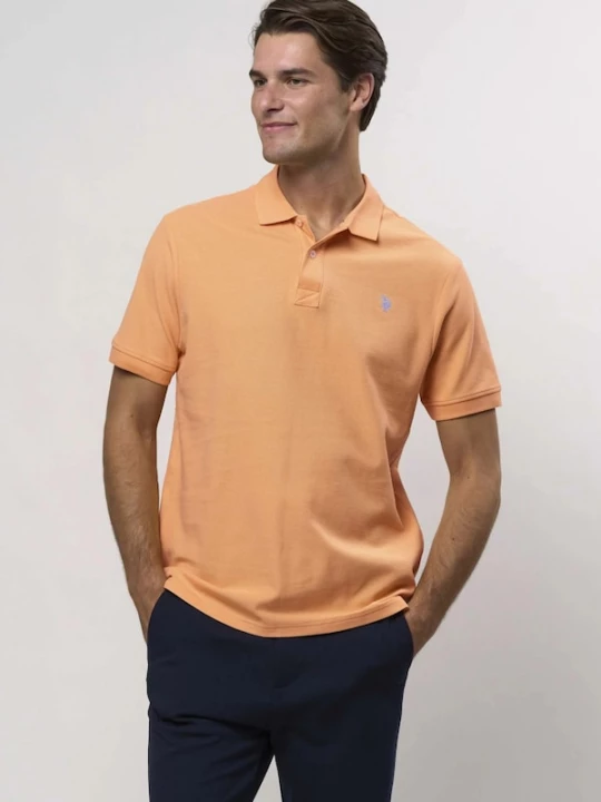 Foto van product U.. POLO ASSN. Overhemd 'UMALFRED' duifblauw / oranje U.S. POLO ASSN.
