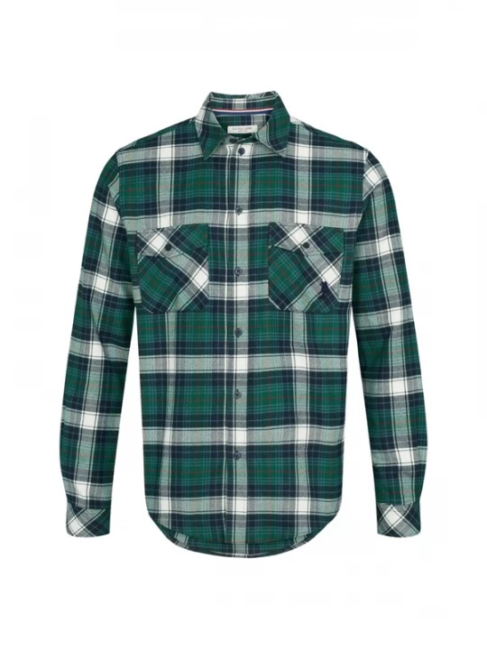 Foto van product U.. POLO ASSN. Overhemd 'UMRuben' saffier / groen / wit U.S. POLO ASSN.