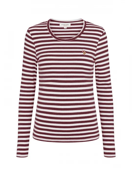 Foto van product U.. POLO ASSN. Shirt 'UWChanett' wijnrood / wit U.S. POLO ASSN.