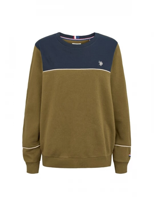 Foto van product U.. POLO ASSN. Trui 'Klara' navy / olijfgroen / wit U.S. POLO ASSN.