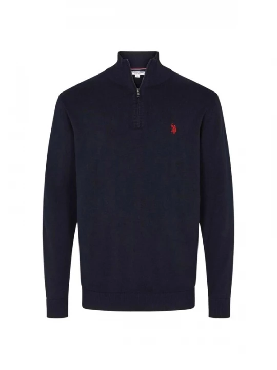 Foto van product U.. POLO ASSN. Trui 'UMBRISON' saffier / cranberry U.S. POLO ASSN.
