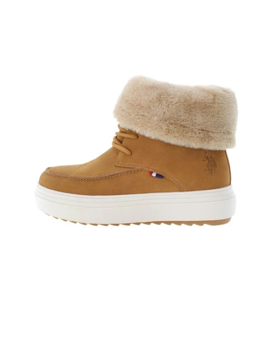 Foto van product U.S. POLO ASSN. Enkellaarsjes 'ICY001WDHF1' crème / camel / wit